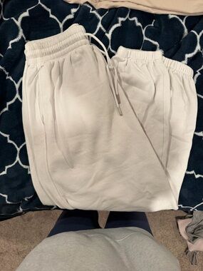 H&M Light Beige Drawstring Track Joggers